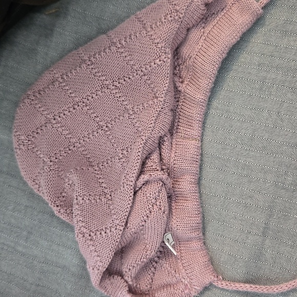 Purple Knit Baby 3 Piece Outfit - Picture 2 of 2